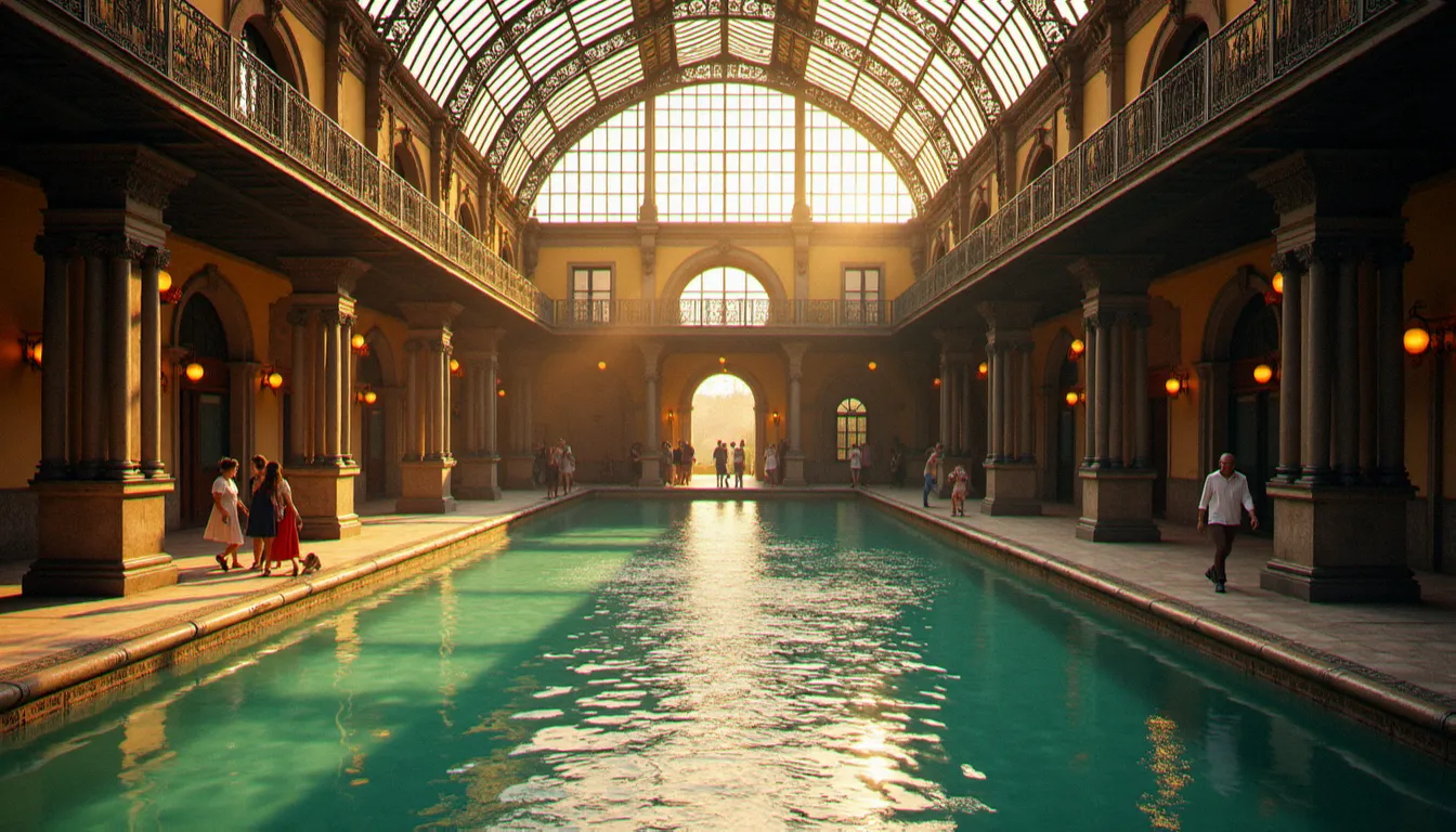 Hall des Sources de Vichy avec son architecture Belle Époque en fer forgé et verre, classé monument historique, symbole du patrimoine thermal français